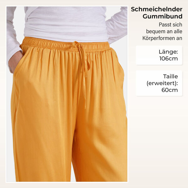 Locker geschnittene Damenhose mit Gummibund, Einheitsgröße, Gelb image number 4