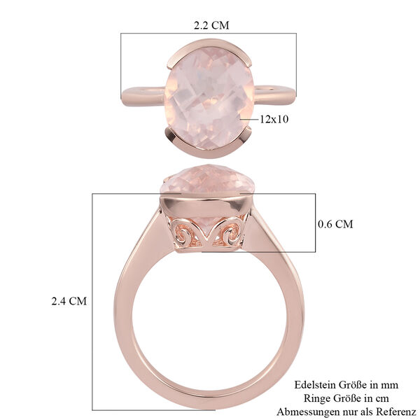 Rosa Quarz Solit&auml;r Ring 925 Silber Ros&eacute;gold image number 6