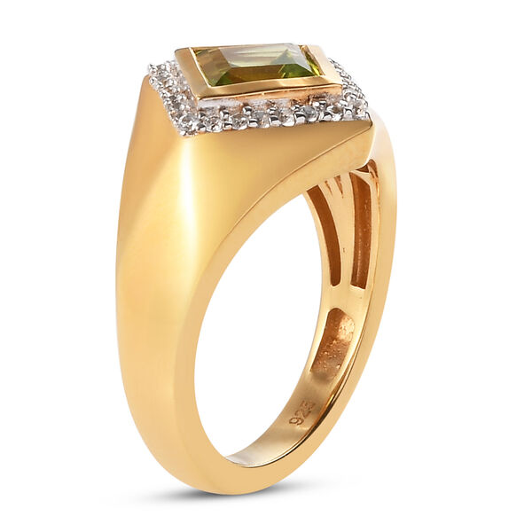 Nat&uuml;rlicher Peridot und Zirkon-Ring, 925 Silber vergoldet  ca. 1,69 ct image number 5