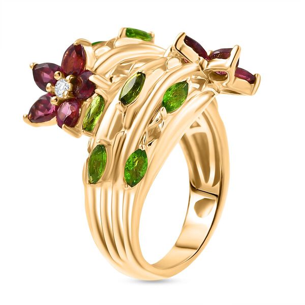 GP Italian Garden Kollektion- Rhodolith Granat, Chromdiopsid, Zirkon und blauer Saphir Ring - 3,24 ct. image number 6