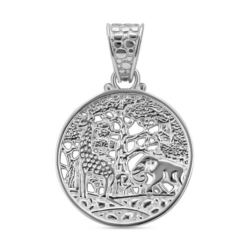Royal Bali Kollektion - Anhänger mit Safari-Muster in Silber image number 0