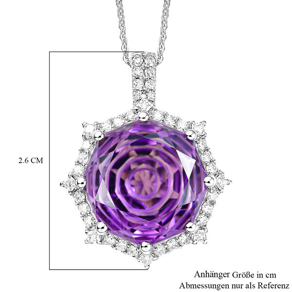 D'Joy Rose De France Amethyst und Moissanit Ring und Anh&auml;nger mit 50cm Kette image number 7