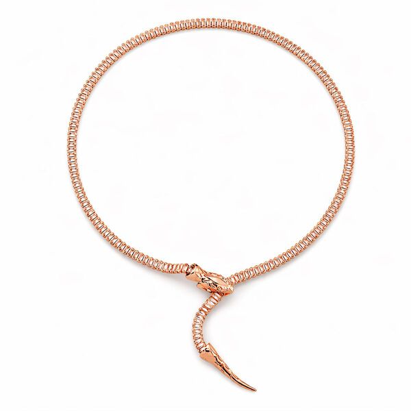 Verstellbare, wei&szlig;e Zirkonia Halskette in Ros&eacute;goldton, 50-66cm image number 3