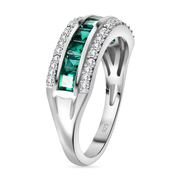 Labor Smaragd und Zirkon Ring - 1,13 ct. image number 4