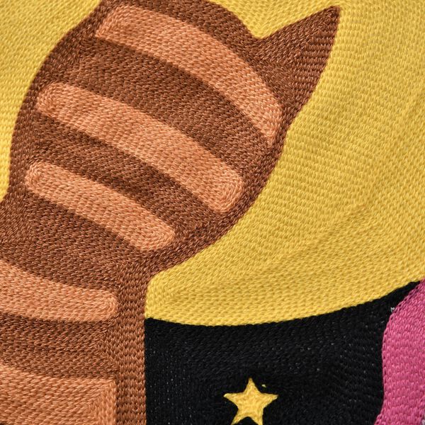 Besticktes Kissenbezug, Katzenpaar, Sonne und Mond image number 13