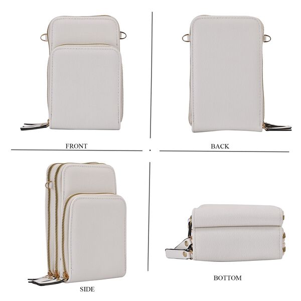 Modische Umh&auml;ngetasche mit RFID-Schutz, wei&szlig; Gr&ouml;&szlig;e: 11x7x18cm, wei&szlig; image number 4