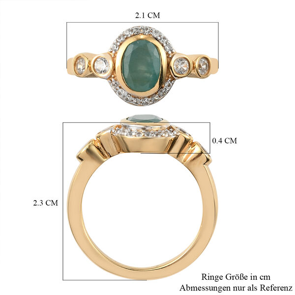 Grandidierit und Zirkon Ring 925 Silber vergoldet  ca. 1,11 ct image number 7