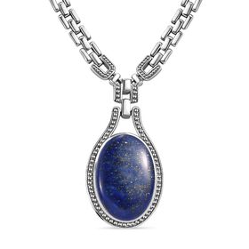 Lapislazuli Halskette ca. 45 cm Edelstahl ca. 38.42 ct