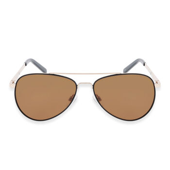 SOLE & LUCE - Swiss Eyewear G. Kelly, Ultra-Polarized Sonnenbrillen UV400, Mattes Gold-Braun
