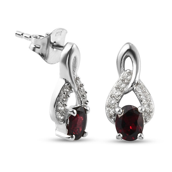 Anthill Granat und Zirkon Ohrh&auml;nger 925 Silber platiniert ca. 1,06 ct&nbsp; image number 4