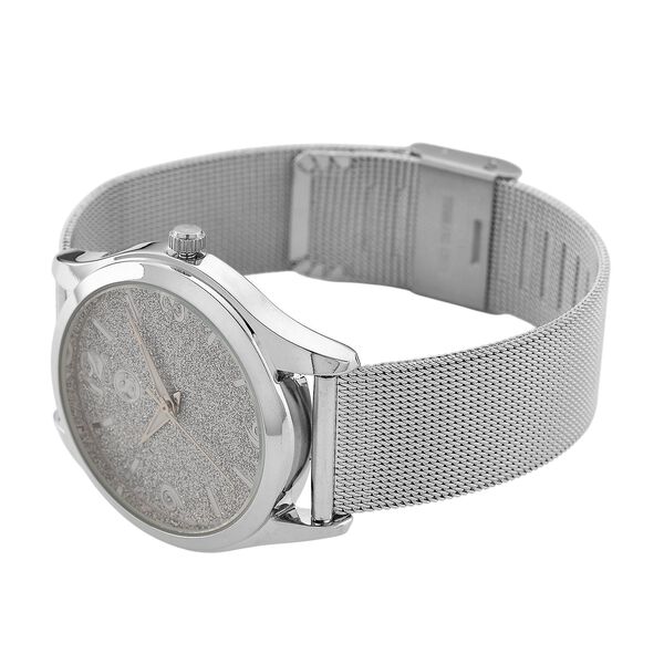 STRADA Stardust Zifferblattuhr mit japanischem Uhrwerk und silberfarbenem 316L Edelstahl -Mesh-Armband image number 5