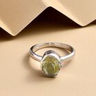 Handgearbeiteter, natürlicher, grüner Polki Diamant-Ring, 925 Silber platiniert  ca. 0,50 ct image number 1