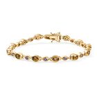 D Joy Natürlicher goldener Tansanit, Tansanit Armband ca. 20 cm 925 Silber 750 Gelbgold Vermeil (10-15 Werktage Lieferzeit) ca. 5.73 ct