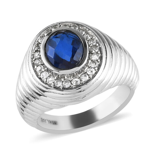 Ceylonfarbener Quarz und Zirkon-Ring in Silberton - 1,70 ct. image number 4