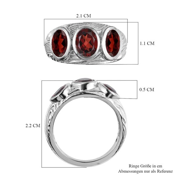 Roter Granat Ring, Messing platiniert (Gr&ouml;&szlig;e 16.00) ca. 2,63 ct image number 7