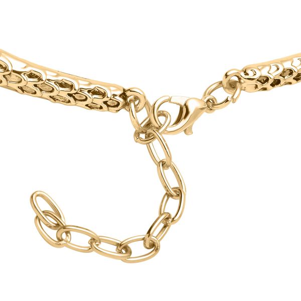 Stimulierte, orangefarbene Katzenaugen und wei&szlig;e Kristall-Halskette 40,5 cm - 0,60 ct. image number 7