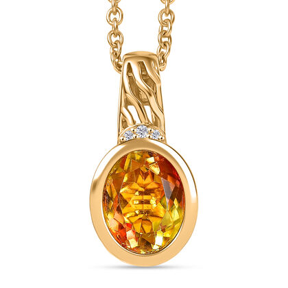 EVER TRUE Sphaleros Quarz, Wei&szlig;er Zirkon Schmuckset ca. 50 cm ca. 3,19 ct.