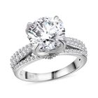 Moissanit Ring, 925 Silber rhodiniert (Größe 21.00) ca. 4.20 ct