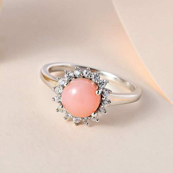 AA rosa Opal und Zirkon Ring - 2,26 ct. image number 2
