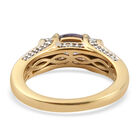 Tansanit und Zirkon Ring 925 Silber vergoldet  ca. 0,99 ct image number 5