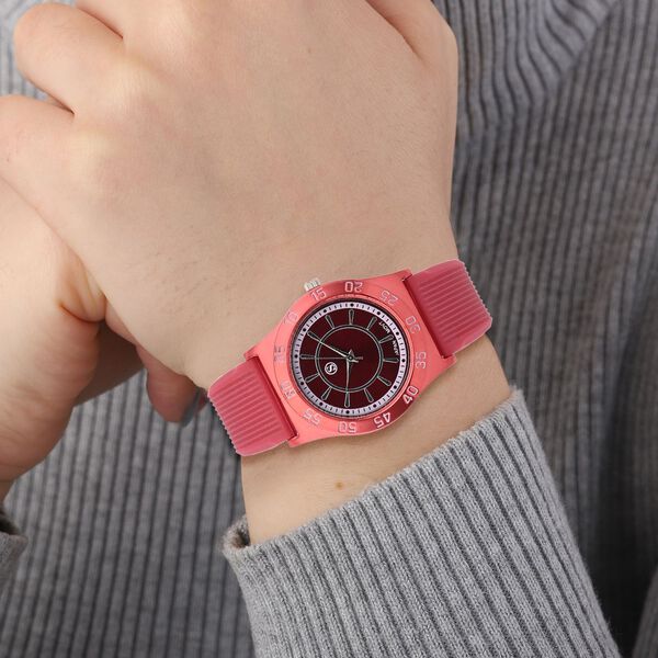 Strada - Moderne Uhr, wasserdicht, japanisches Uhrwerk, Rot image number 2