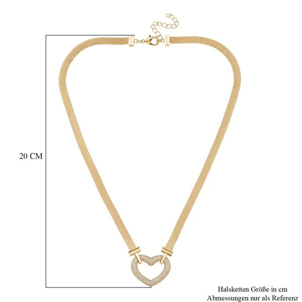 Weiße Zirkonia 50+5cm Halskette in Goldton image number 5