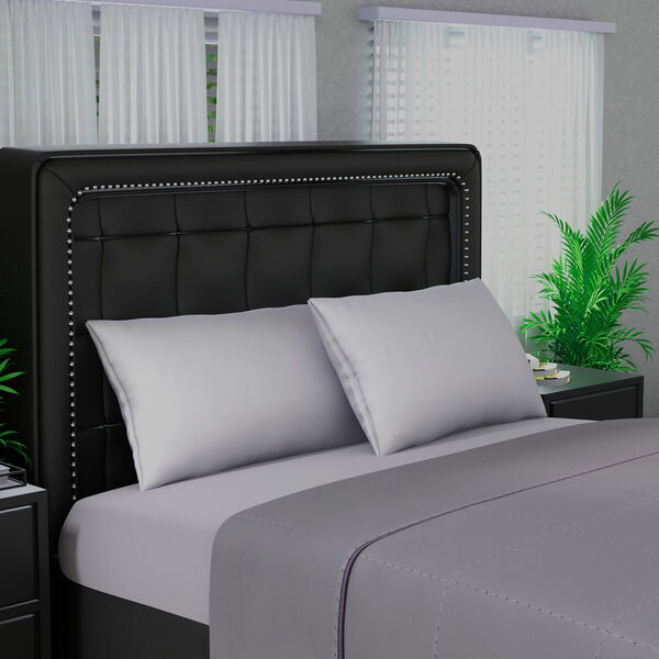 2er-Set Maulbeereseiden-Steppdecke und Kissenbezug, Grau, 155x200 - 40x80 cm image number 2