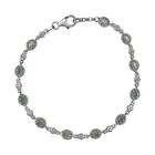 Alexandrit und weißes Zirkon Armband, ca. 19 cm, 925 Silber platiniert, ca. 2.50 ct