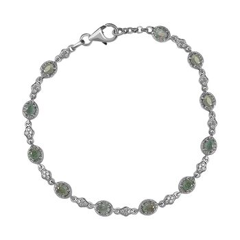 Alexandrit und Zirkon Armband, 19 cm - 2,50 ct.