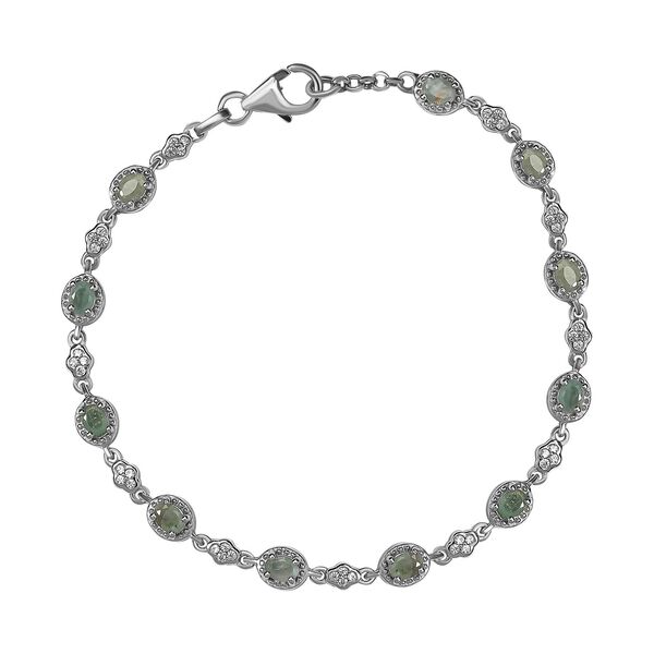 Alexandrit und Zirkon Armband, 19 cm - 2,50 ct.