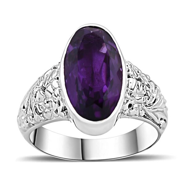Royal Bali - Afrikanischer Amethyst Ring, 925 Silber, (Gr&ouml;&szlig;e 19.00), ca. 7.34 ct image number 0
