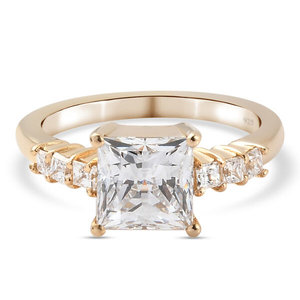 LUSTRO STELLA - feinster Zirkonia-Ring, 925 Silber vergoldet