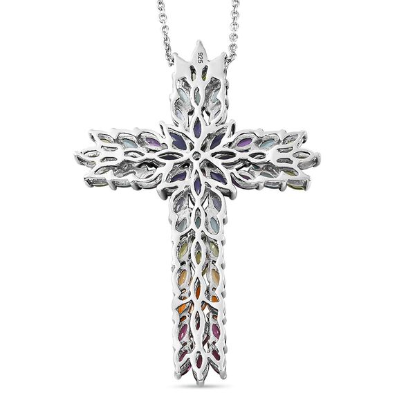 Mehrfarbiger Edelstein-Anhänger mit Kette- 7,89 ct. image number 5