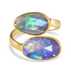 Natürlicher Äthiopischer Opal Bypass Ring 925 Silber vergoldet  ca. 3,00 ct image number 0