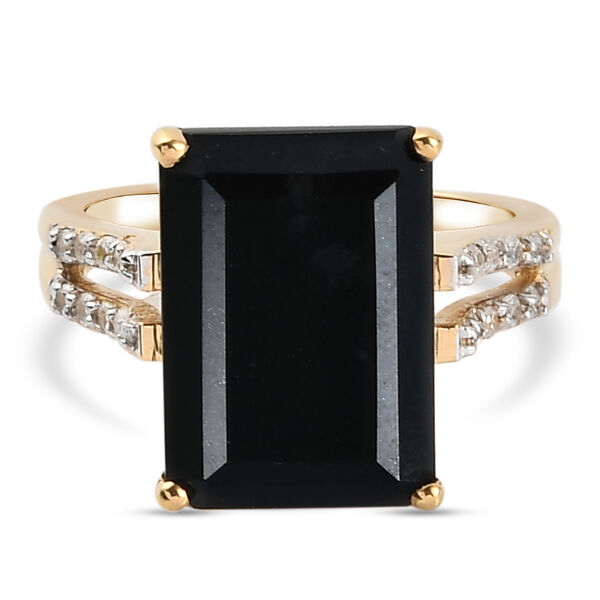 Schwarzer Turmalin und Zirkon-Ring - 8,02 ct.