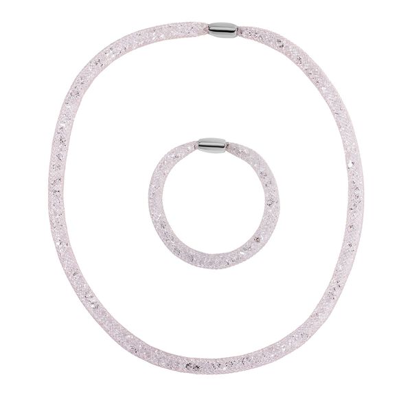 Weißer Kristall Schmuckset Reines Messing image number 0