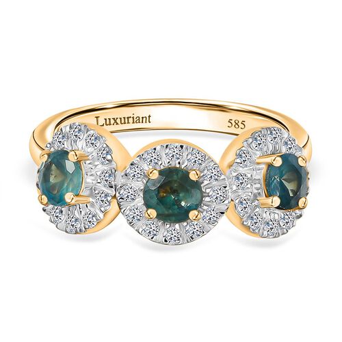AAA Alexandrit, Lab Grown Diamant Ring 585 Gold (Größe 18.00) ca. 1,20 ct image number 0