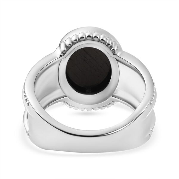 Elite Shungit, Schwarzer Spinell Ring 925 Silber rhodiniert (Größe 17.00) ca. 2,97 ct image number 6