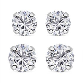 LUSTRO STELLA 2er-Set weiße Zirkonia Ohrringe