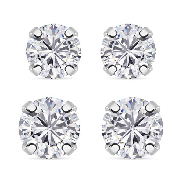 LUSTRO STELLA 2er-Set wei&szlig;e Zirkonia Ohrringe