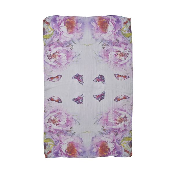 LA MAREY - bedruckter Seidenschal, 180x110 cm, abstraktes Muster, Rosa image number 1