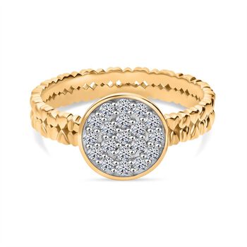 LUXURIANT SI Labor Diamant Ring, 925 Silber 750 Gelbgold Vermeil - 0,34 ct.