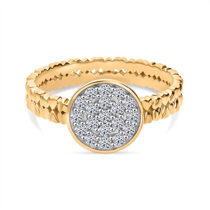 LUXURIANT DIAMOND - Lab Grown Diamant SI-GH Ring 925 Silber 750 Gelbgold Vermeil (Gr&ouml;&szlig;e 20.00) ca. 0.50 ct
