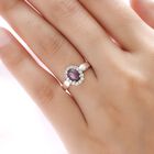 Sternrubin und weißer Zirkon-Ring, 925 Silber platiniert  ca. 1,86 ct image number 2