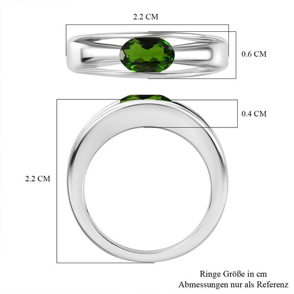 Nat&uuml;rlicher Chromdiopsid Ring 925 Silber platiniert (Gr&ouml;&szlig;e 18.00) ca. 0,85 ct image number 7