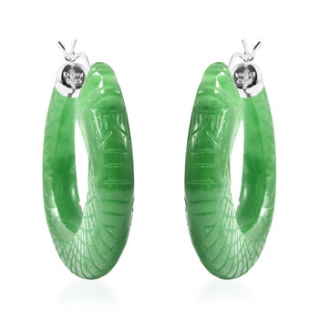 Gr&uuml;ne Jade Creolen, 925 Silber ca. 79.00 ct