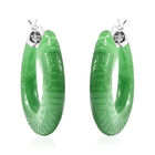 Grüne Jade Creolen, 925 Silber ca. 79.00 ct