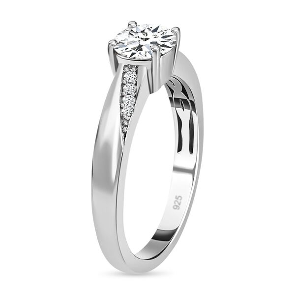 Moissanit Ring, 925 Silber platiniert, ca. 0.83 ct image number 6