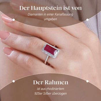Afrikanischer Rubin und Diamant-Ring - 4,67 ct.