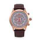 William Hunt Designeruhr, 42mm, Edelstahl mit IPR-Beschichtung, Graues Karbonzifferblatt, Braunes Lederarmband, Miyota OS10, 5ATM Wasserfest